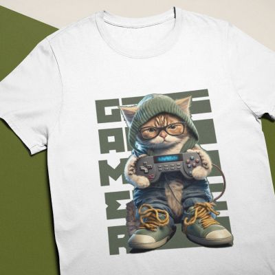 Мъжка тениска gamer cat